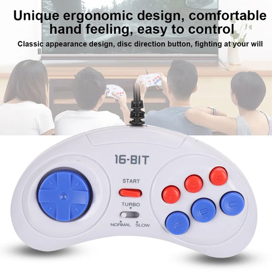 16-Bit Mini Handheld Game Controller - Ergonomic for Sega Genesis
