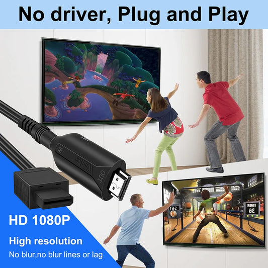 Wii to HDMI Converter - 1080P Video Cable Adapter for HDTV