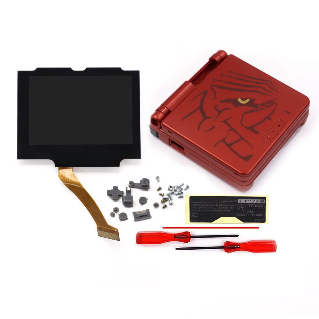 V5 Laminated GBA IPS Backlight LCD Screen Kits with Shell for Gameboy Advance SP Console NO NEED CUT Easy to Install