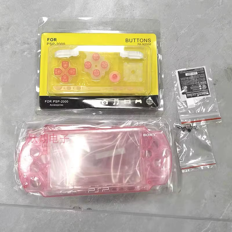 Crystal Colors for PSP2000 PSP 2000 2006 Game Console Shell Replacement Full Housing Cover Case with Button Kit