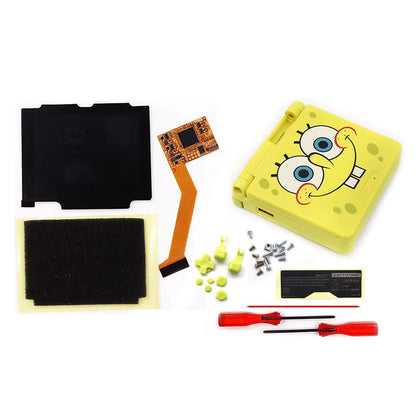For GBA SP 10Levels Brightness V2 IPS Backlight Backlit LCD Mod for Gameboy Advance SP GBA SP with Pre-Trim Housing Shell