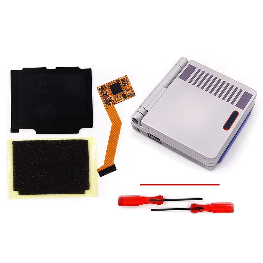 For GBA SP 10Levels Brightness V2 IPS Backlight Backlit LCD Mod for Gameboy Advance SP GBA SP with Pre-Trim Housing Shell