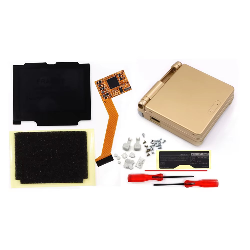 For GBA SP 10Levels Brightness V2 IPS Backlight Backlit LCD Mod for Gameboy Advance SP GBA SP with Pre-Trim Housing Shell