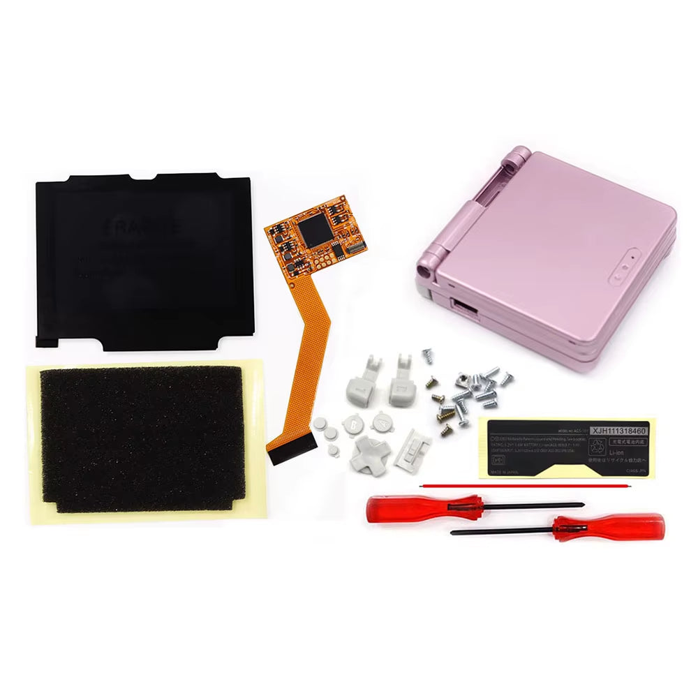 For GBA SP 10Levels Brightness V2 IPS Backlight Backlit LCD Mod for Gameboy Advance SP GBA SP with Pre-Trim Housing Shell