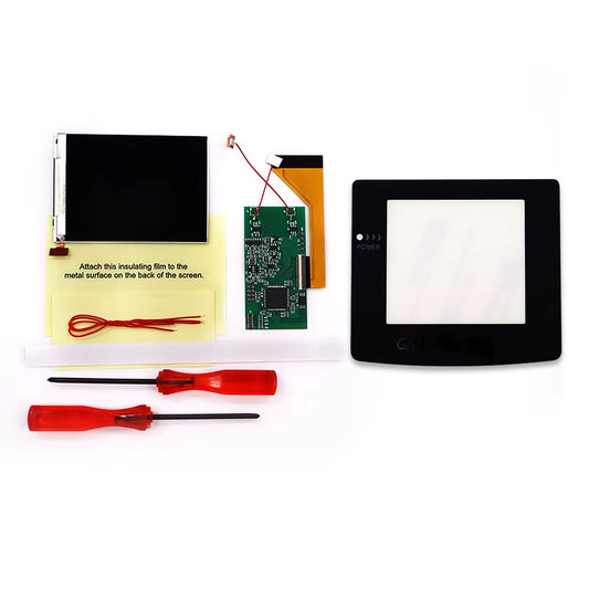 IPS Full Size 8 Colorful Backlight Screen LCD Mod Kit &Housing Pre-Cut Shell for Gameboy Color GBC