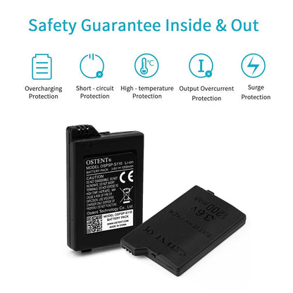 Bulk Lot PSP 2000/3000 Batteries 1200 mAh (5 and 10 Pack Available)