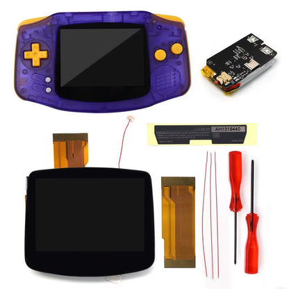 Drop in GBA IPS V5 LCD Screen Shell Kits W/1800Mah Rechargeable Built-In Lithium Battery for Gameboy Advance