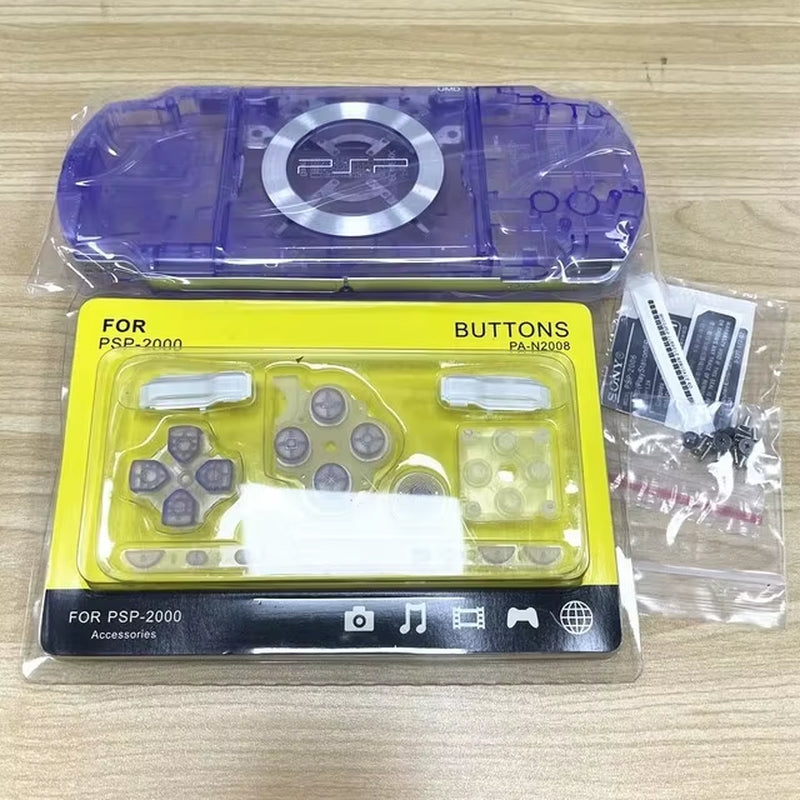 Crystal Colors for PSP2000 PSP 2000 2006 Game Console Shell Replacement Full Housing Cover Case with Button Kit