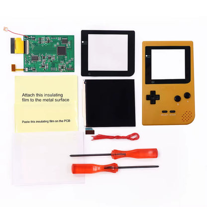 GBP Q5 Larger IPS Screen Display Build in OSD for Gameboy Pocket 8 Color Retro Pixel Screen Mod Kits with Shell