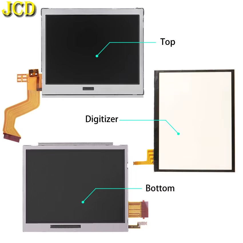 for NDSL Replacement Touch Screen Digitizer Panel & Top Upper / Lower Bottom LCD Display Screen for Nintend DS Lite
