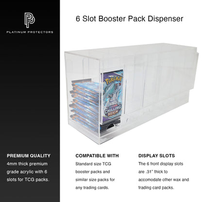 Premium Acrylic Case for TCG Packs 6 Slot Dispenser