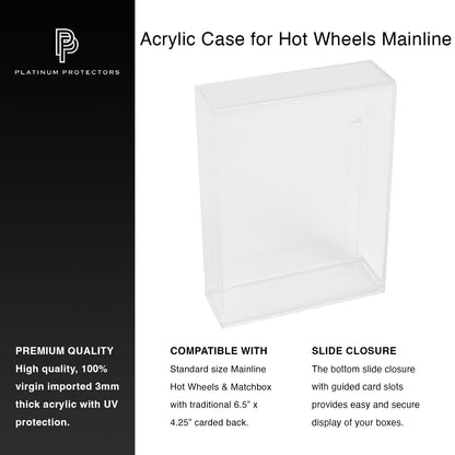 Premium Acrylic Case for Mainline Hot Wheels & Matchbox Die Cast Cars