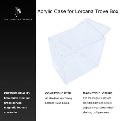 Premium Acrylic Case for Disney Lorcana Trove Box with Magnetic Top