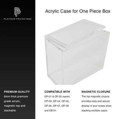 Premium Acrylic Case for One Piece Booster Box OP-01 to OP-08 (01-02 Reprint) with Magnetic Top