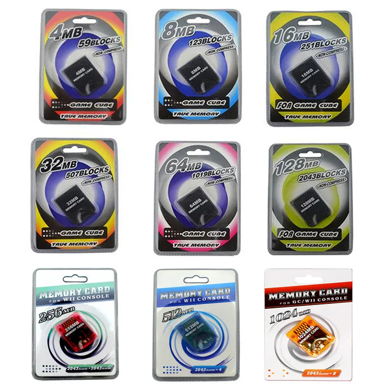 GameCube Memory Card - GC Storage Card up to 1024MB for NGC/Wii