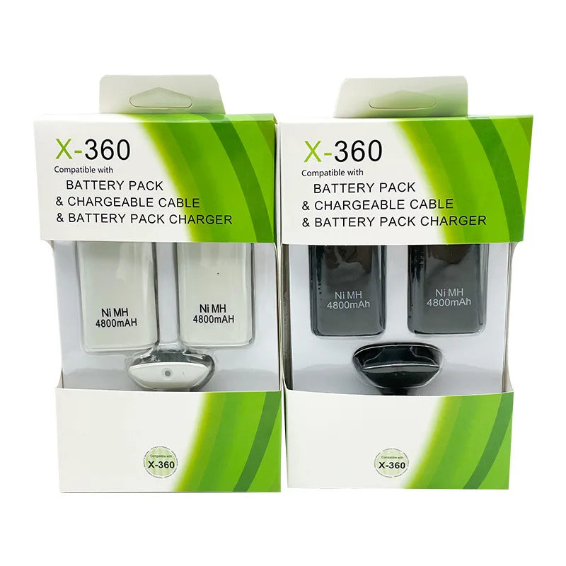 2pc Rechargeable Battery for Xbox 360 Wireless Controller with Charging Cable