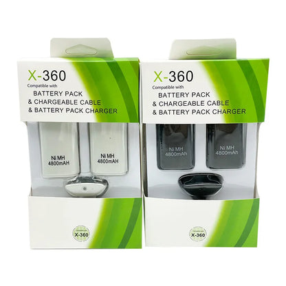 2pc Rechargeable Battery for Xbox 360 Wireless Controller with Charging Cable