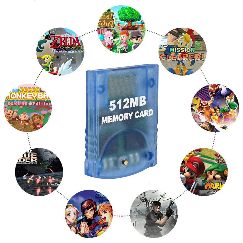 GameCube Memory Card - GC Storage Card up to 1024MB for NGC/Wii