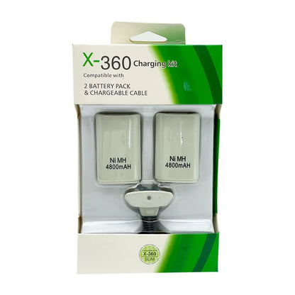 2pc Rechargeable Battery for Xbox 360 Wireless Controller with Charging Cable