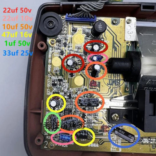 Sega Game Gear Capacitor Replacement Set - Motherboard Repair Kit