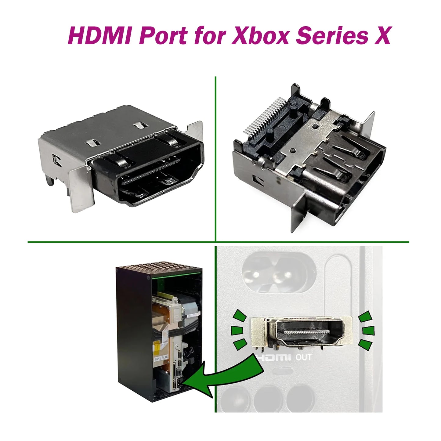 Xbox Series X HDMI Port Replacement - Multi-Pack Display Socket Connector