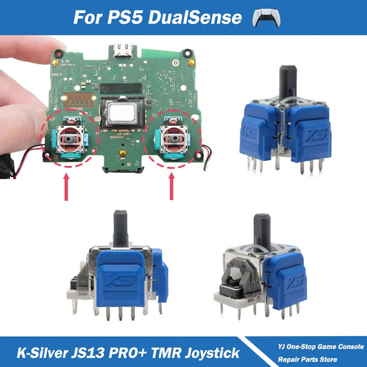 TMR Electromagnetic Joystick for PS5 DualSense - K-Silver JS13 Pro+