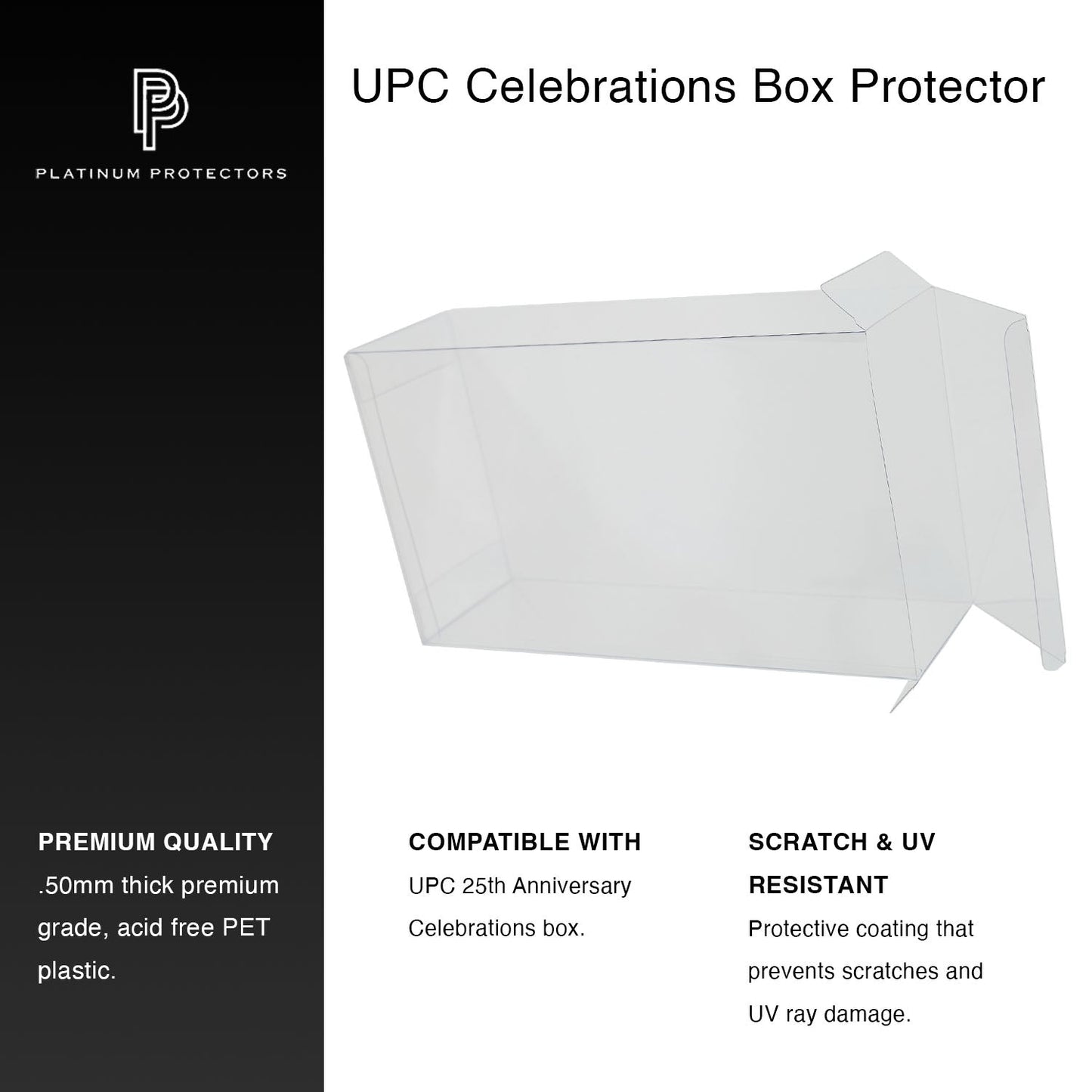 Platinum Protectors for Pokemon Ultra Premium 25th Anniversary Celebrations UPC Boxes - UV & Scratch-Resistant