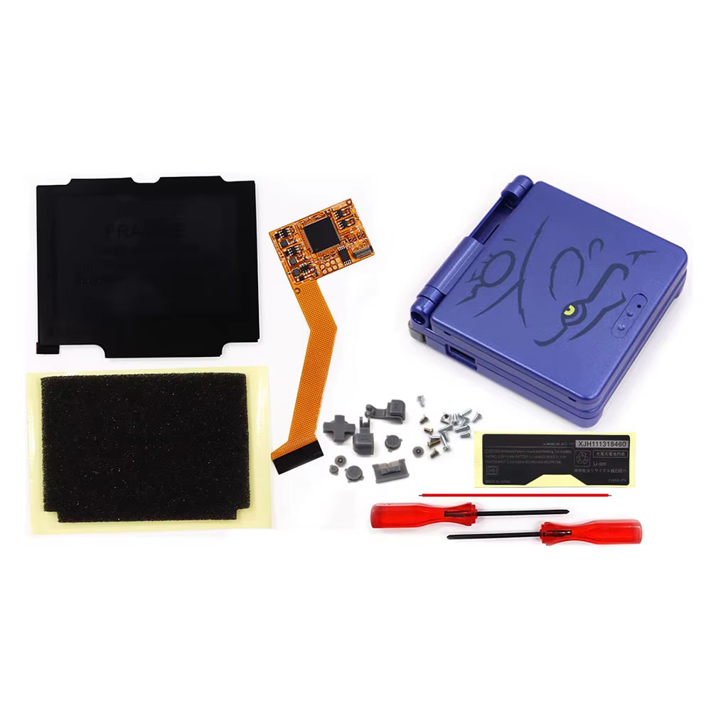 For GBA SP 10Levels Brightness V2 IPS Backlight Backlit LCD Mod for Gameboy Advance SP GBA SP with Pre-Trim Housing Shell