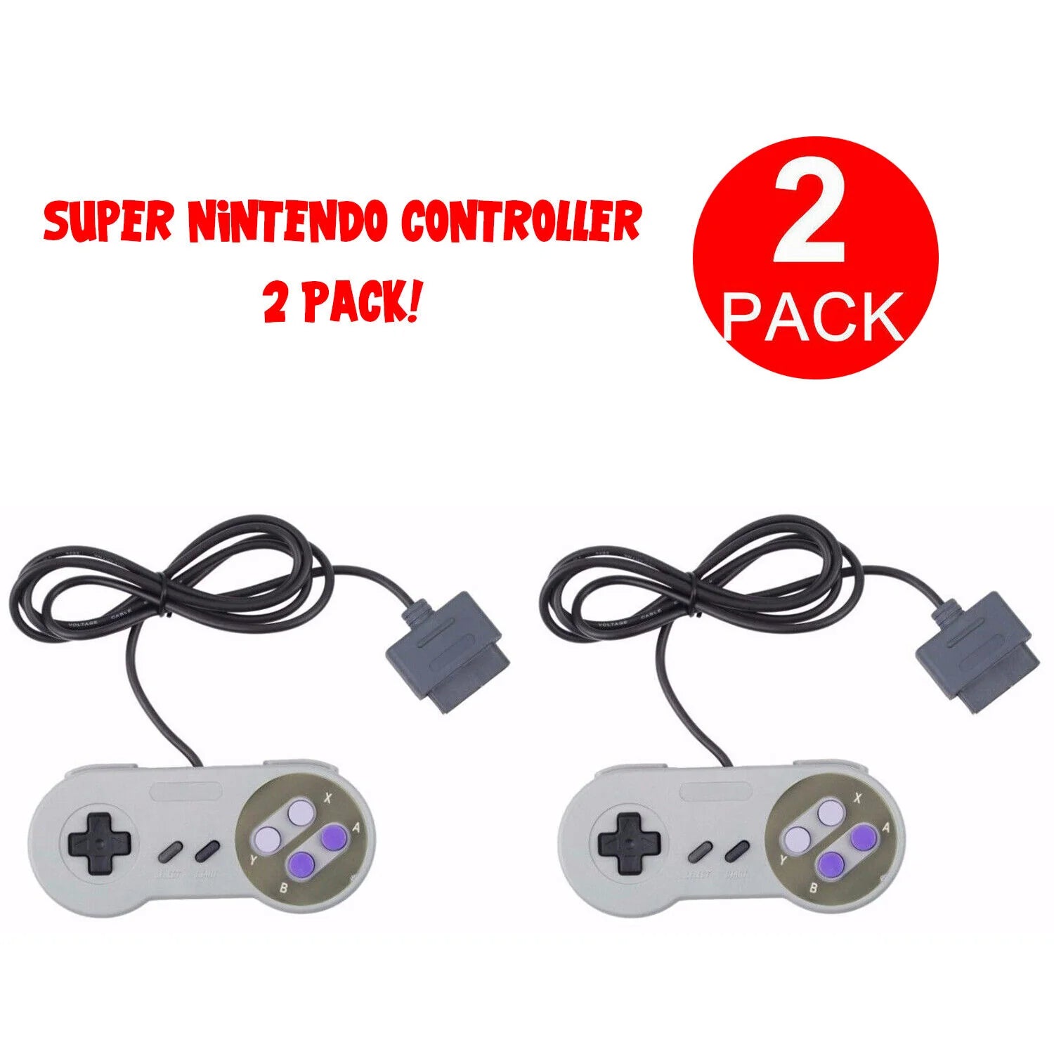 2 Pack SNES Controller Bundle Perfect For Multiplayer Setup