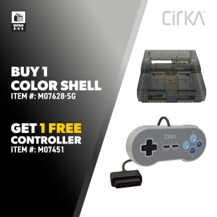 SNES Controller + Console Shell Bundle - Smoke Gray