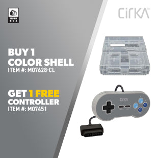 SNES Controller + Console Shell Bundle - Clear