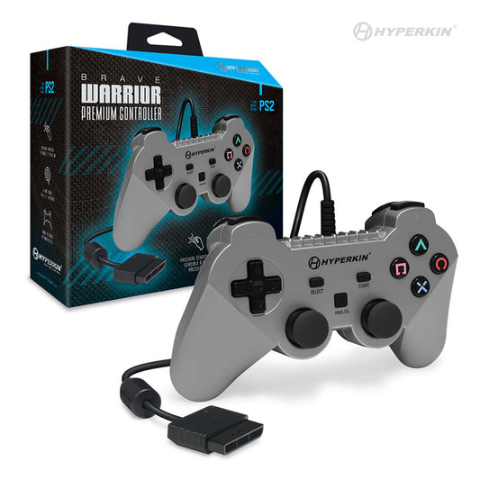 PS2 Wired Controller Silver (Brave Warrior)
