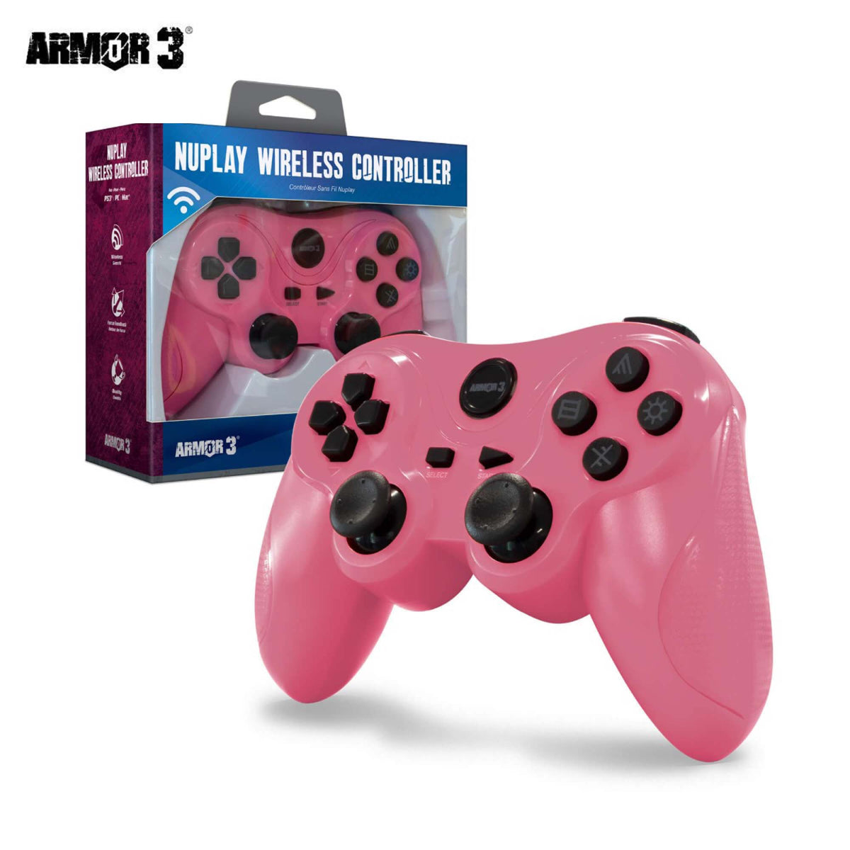 PS3 Wireless Controller Pink Armor 3