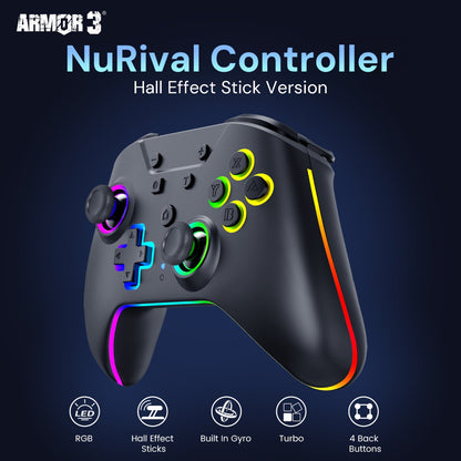Wireless Hall Effect Controller Black for Nintendo Switch / Switch 2