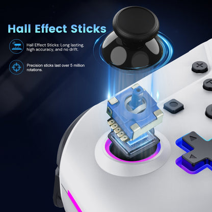 Wireless Hall Effect Controller White for Nintendo Switch / Switch 2